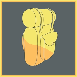 Cover art for Potential Energy. Depicts a yellow rucksack.
